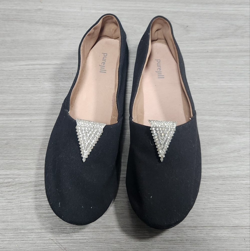 J. Jill Purejill Black Ballet Flat Shoes Women Size 8